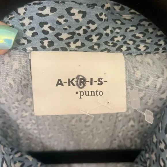 ✨Akris Punto Blue Leopard Midi Sz 6 Dress✨ - Picture 4 of 8